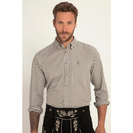 JP1880  Chemise à carreaux de tenue bavaroise traditionnelle - manches longues et col boutonné, coupe Modern Fit - jusqu'au 8 XL 