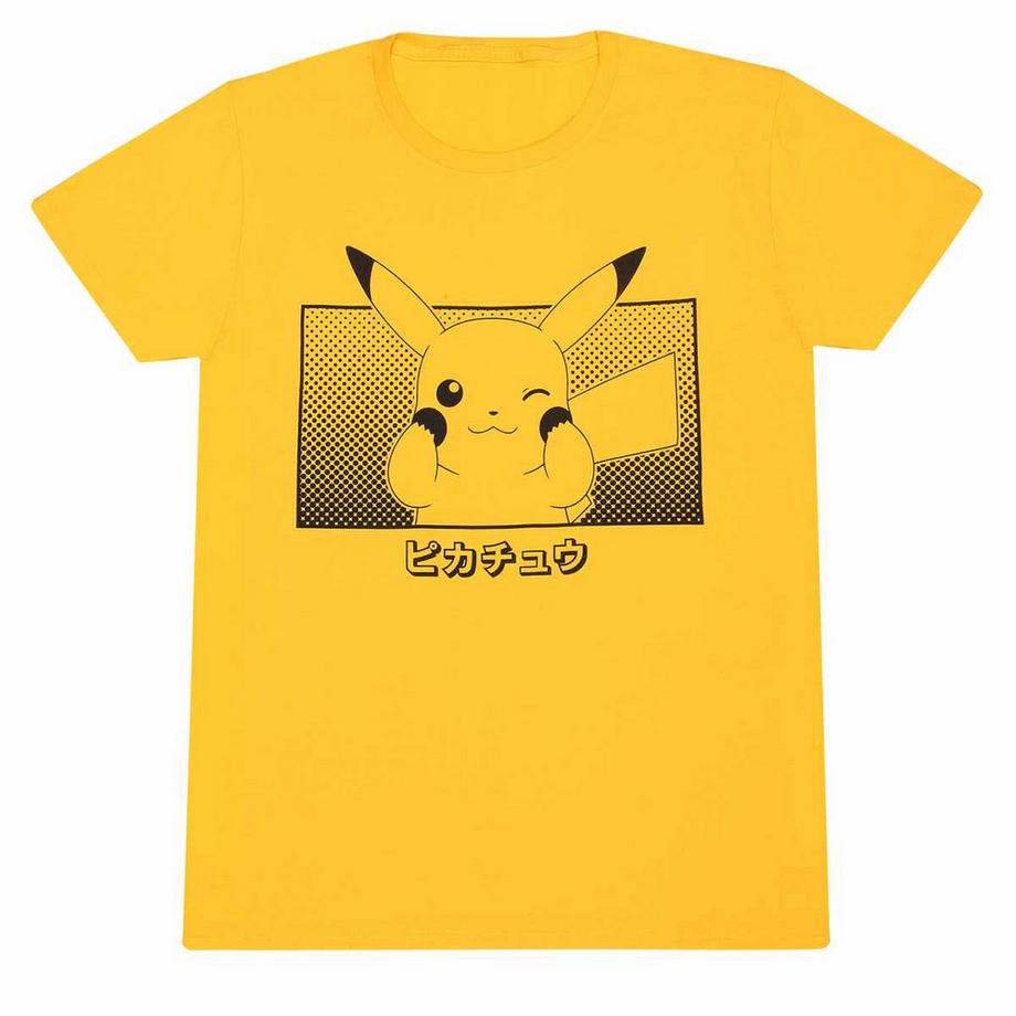 Heroes T-Shirt Pokemon Katakana Pikachu  