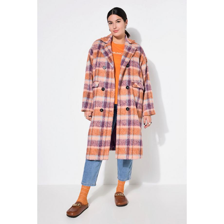 Studio Untold Manteau à carreaux oversized avec revers  