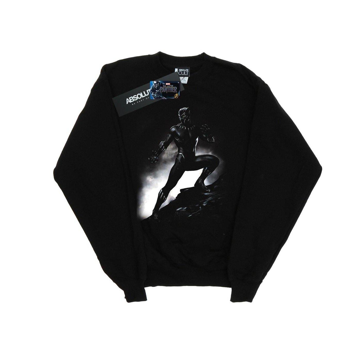 Image of Black Panther Standing Pose Sweatshirt Unisex Schwarz 152-158