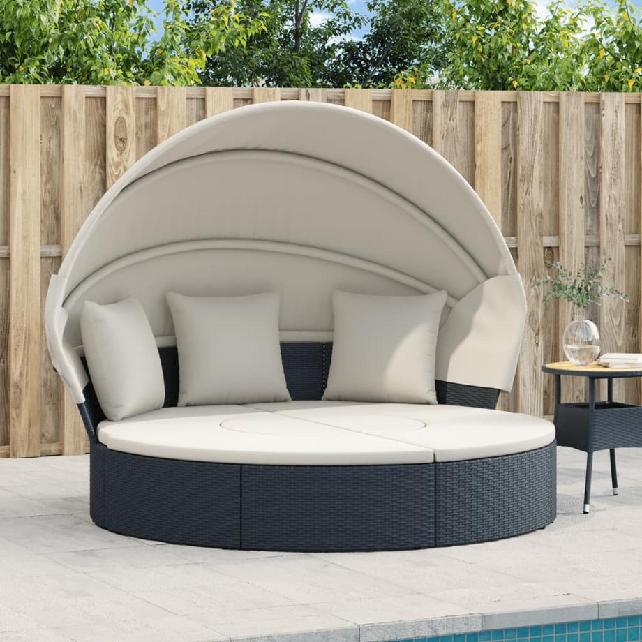 VidaXL  Lit de repos d'extérieur rotin synthétique 