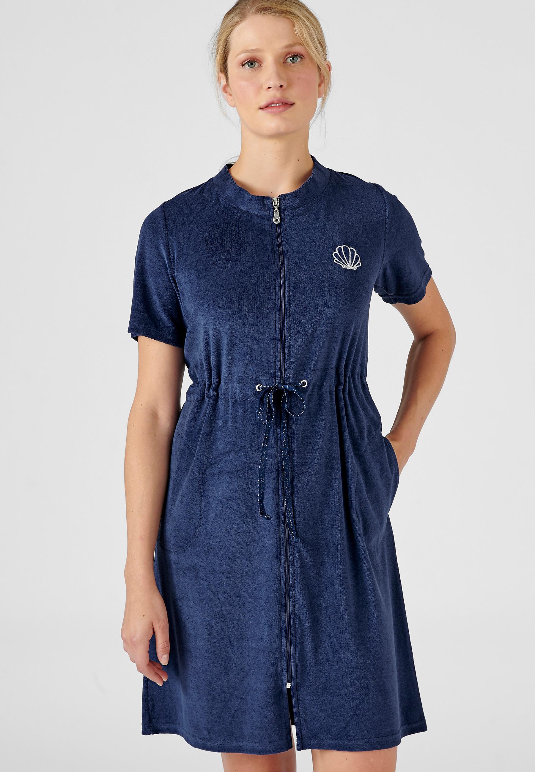 Image of Freizeitkleid Aus Frottee. Damen Marine 50/52