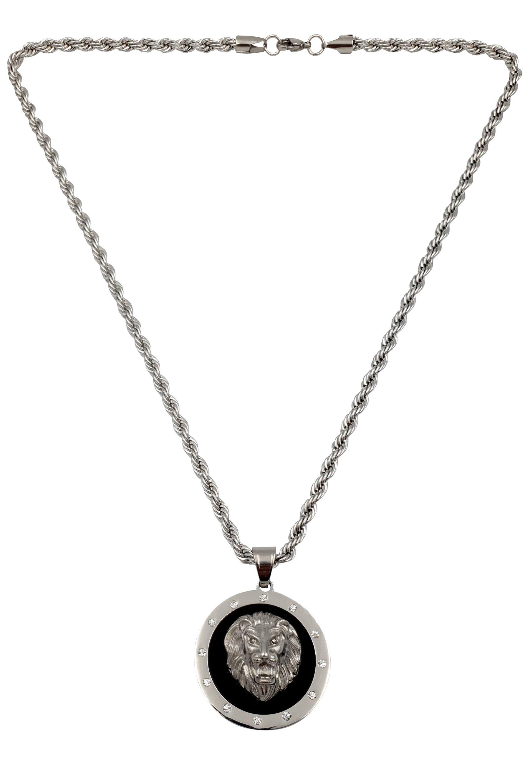 Image of The Lion, Anhänger-kette, Hip-hop-style Damen Silber 60 cm