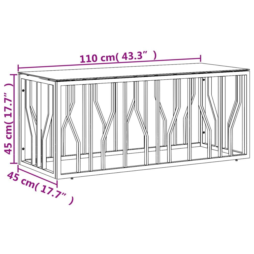 VidaXL Table basse acier inoxydable  