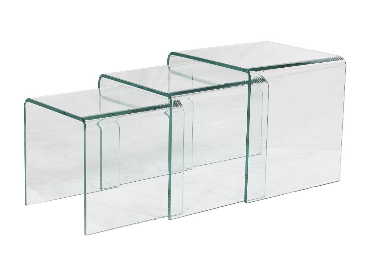 Vente-unique Beistelltisch 3erSet Glas Design MINKA  