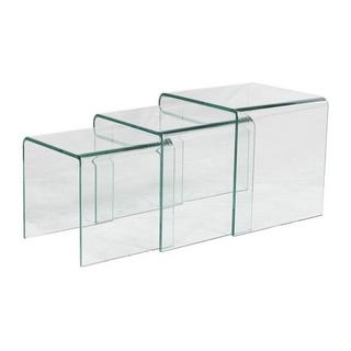 Vente-unique Tables basses gigognes MINKA Verre courbé  