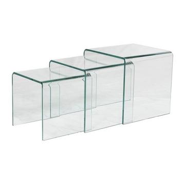 Beistelltisch 3erSet Glas Design MINKA