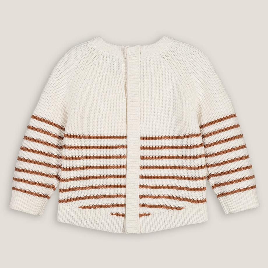 La Redoute Collections  Pullover aus Grobstrick mit Rundhalsausschnitt und Knopfverschluss hinten 