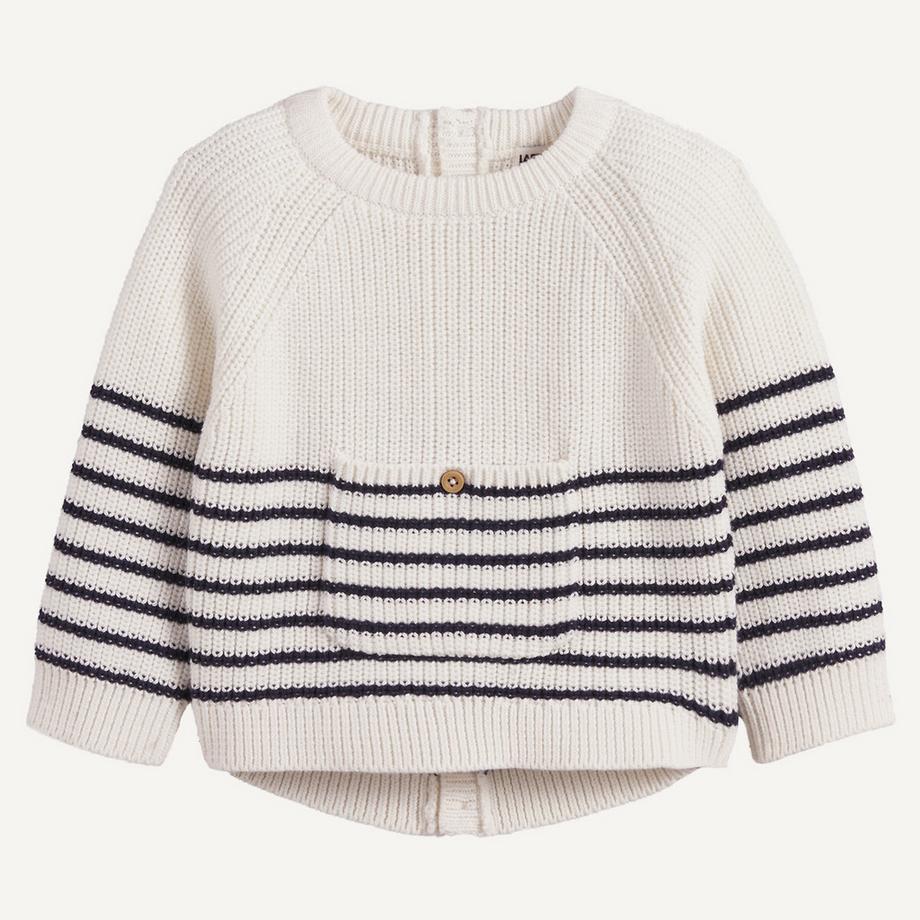 La Redoute Collections  Pullover aus Grobstrick mit Rundhalsausschnitt und Knopfverschluss hinten 