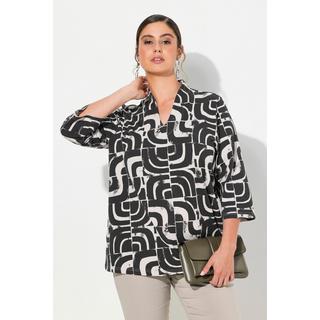 Ulla Popken  Maglia classica con scollo montante, scollo a V e maniche a 3/4 