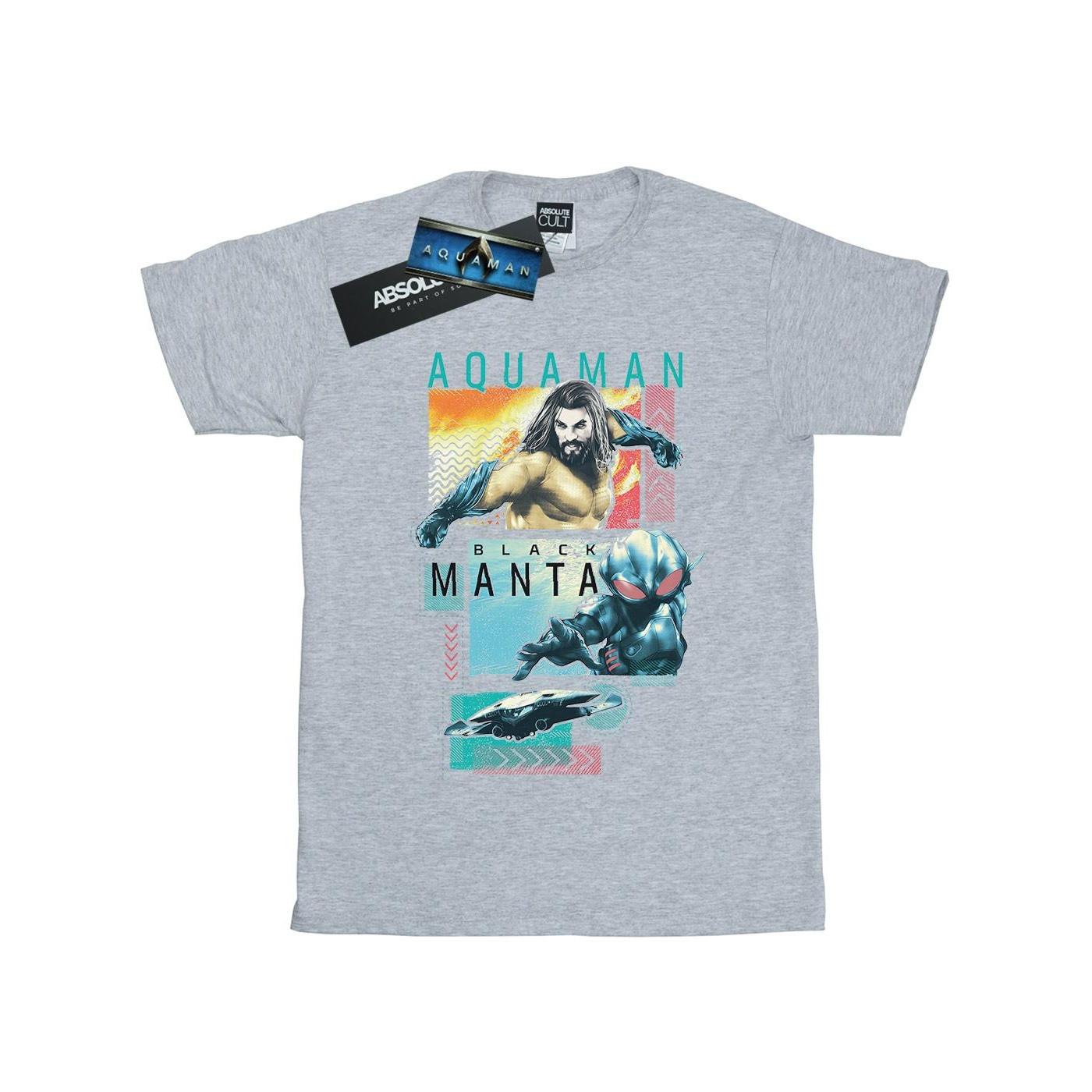 Image of Aquaman Character Tiles Tshirt Damen Grau 3XL