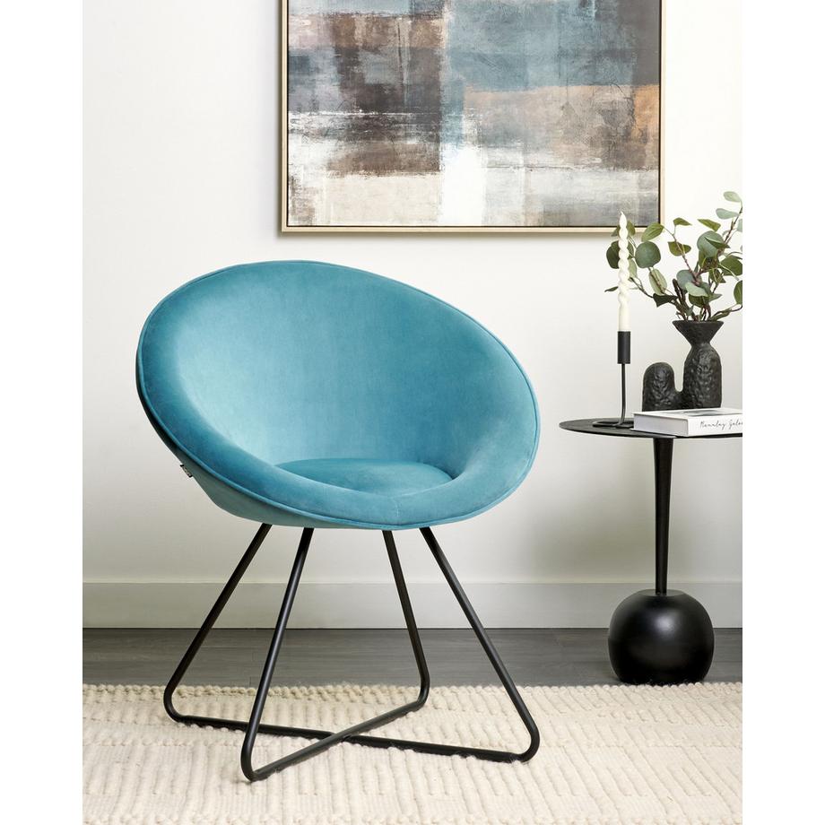 Beliani Sedia da pranzo en Velluto Retrò FLOBY II  