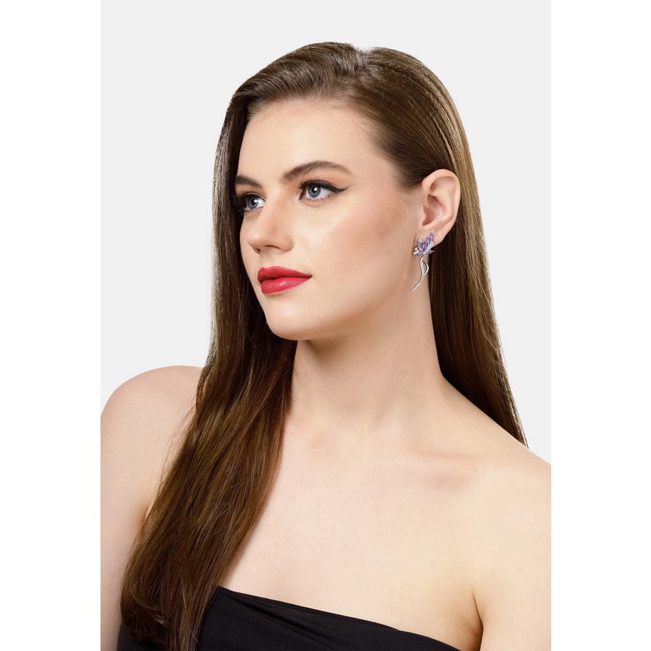 AVANT-GARDE PARIS  Schöne Florale Stiel-Ohrringe 