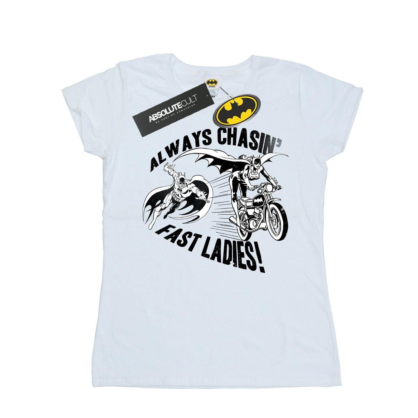 Image of Batman Always Chasin' Tshirt Damen Weiss S