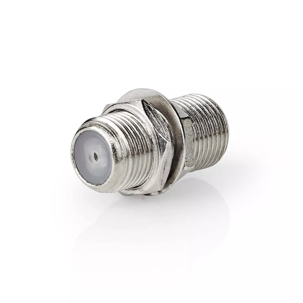 Nedis - Satelliten- und Antennenadapter | F-Buchse | F-Buchse | Vernickelt | 75 Ohm | Gerade | Metall | Silber | 1 St. | Schachtel, One Size
