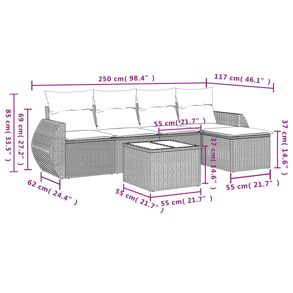 VidaXL Ensemble de canapés de jardin rotin synthétique  