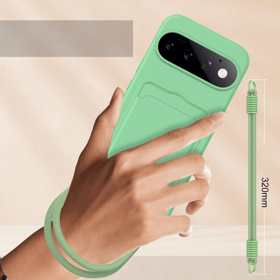 Cover-Discount Custodia in silicone per Google Pixel 11 Pro con portacarte e tracolla  