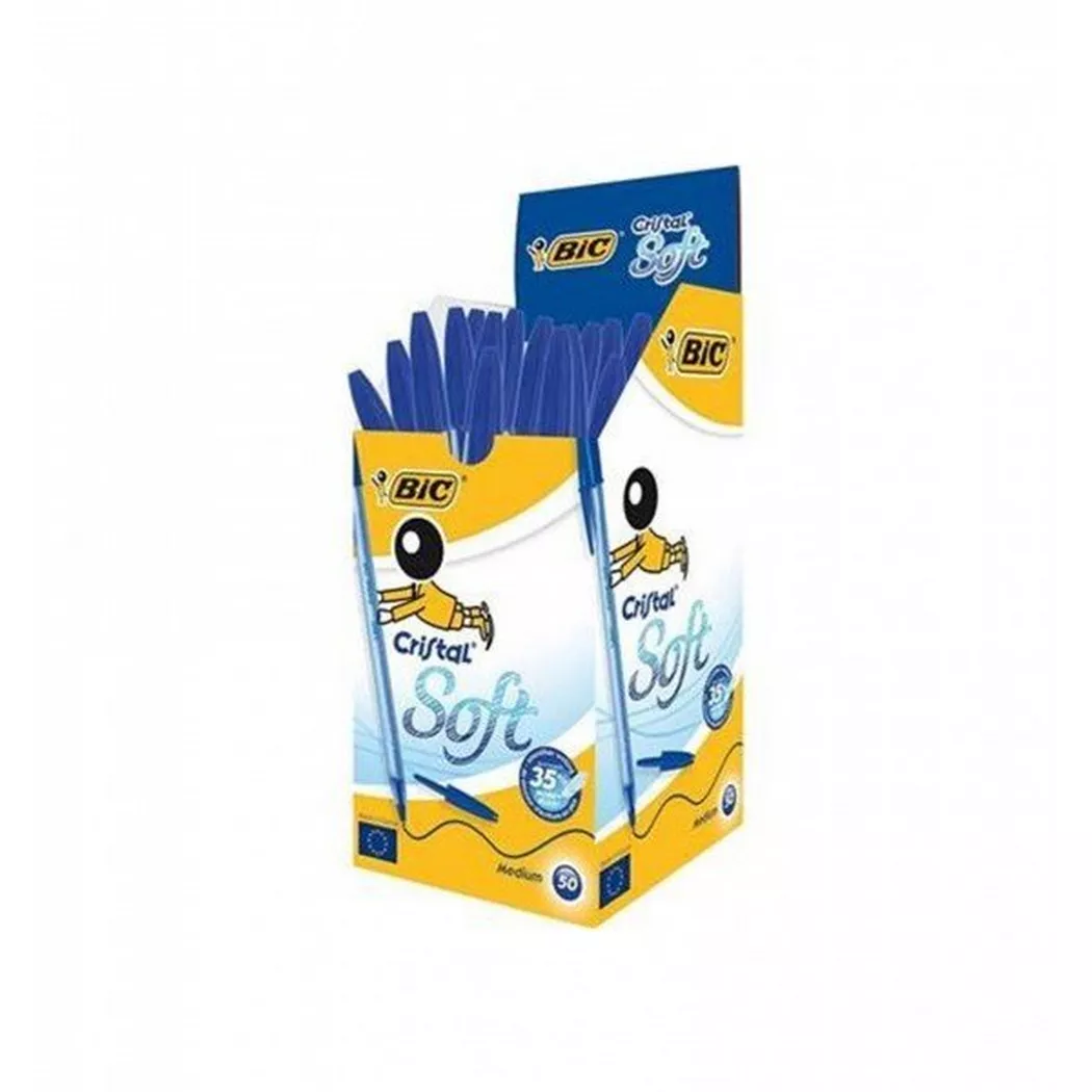 BIC Cristal Soft Blue Stick ballpoint pen Medium 50 pc(s)