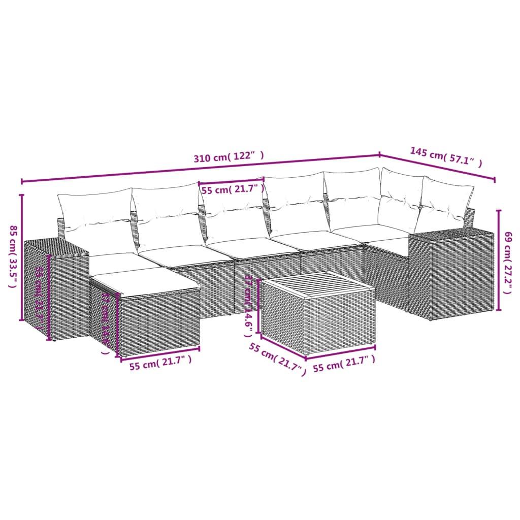 VidaXL Ensemble de canapés de jardin rotin synthétique  