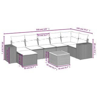 VidaXL Ensemble de canapés de jardin rotin synthétique  