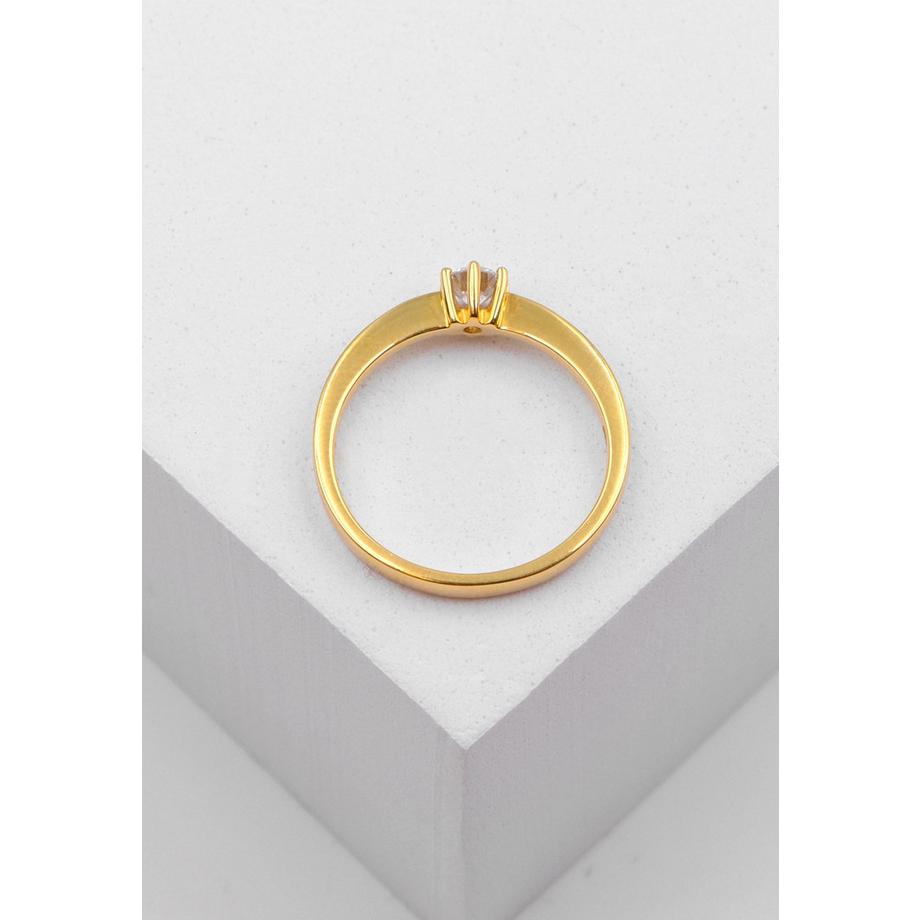 MUAU Schmuck  Solitaire Ring Diamant 0.25ct. Gelbgold 750 