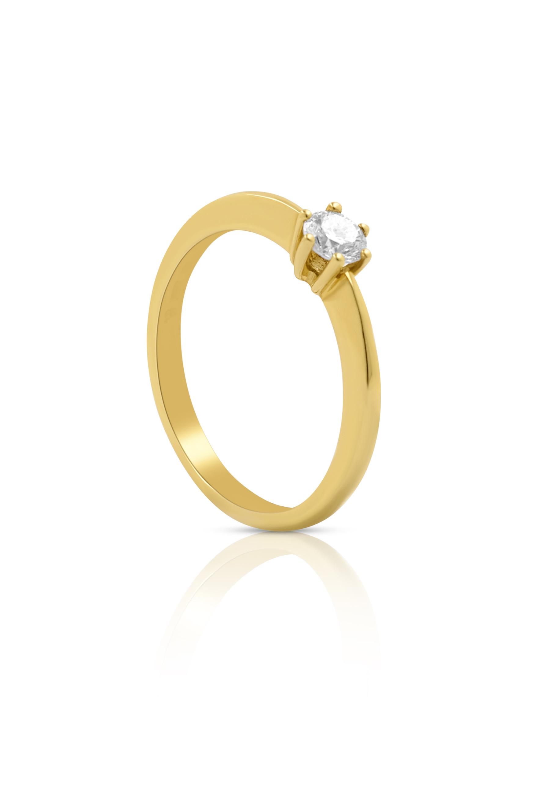 MUAU Schmuck  Solitaire Ring Diamant 0.25ct. Gelbgold 750 