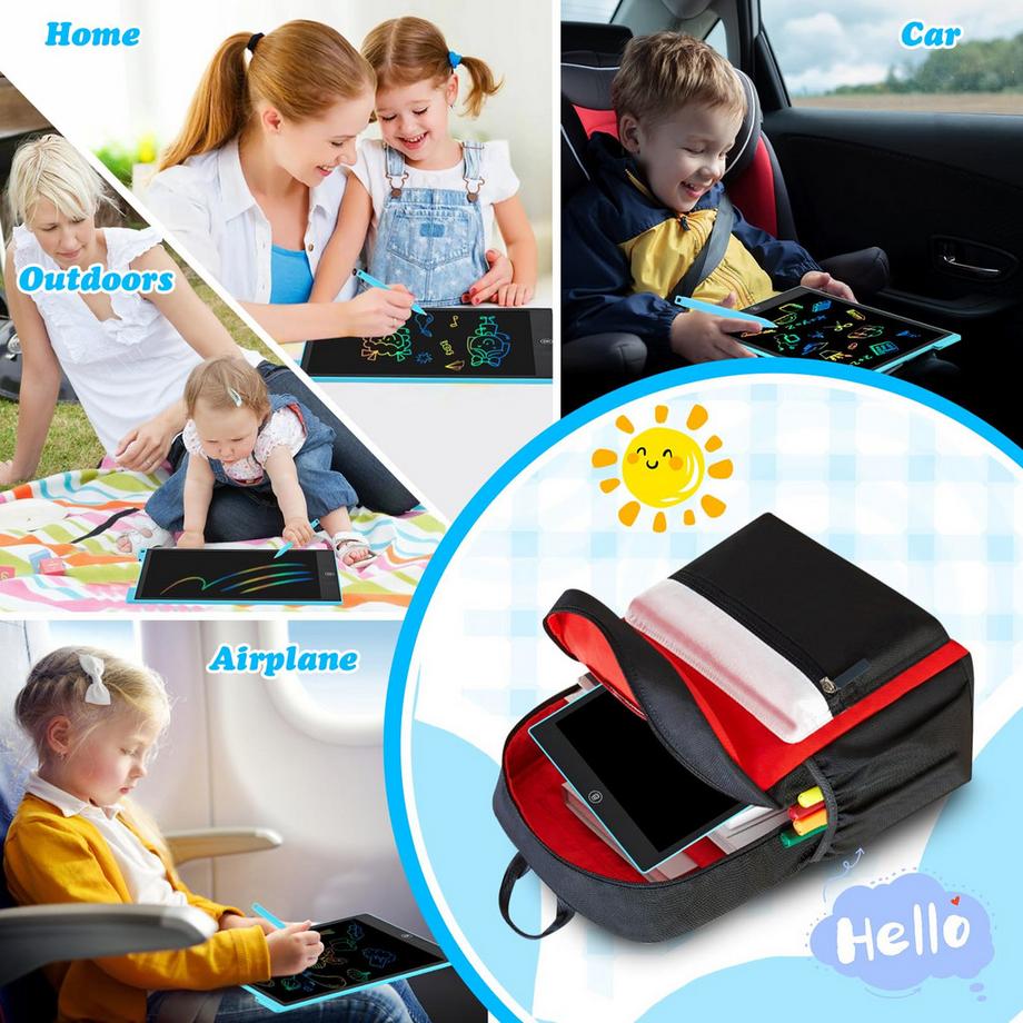 Activity-board  Tableau d'écriture LCD tableau magique pour enfants avec stylo, corde élastique, protection des yeux tableau de dessin avec fonction de verrouillage et d'effacement 