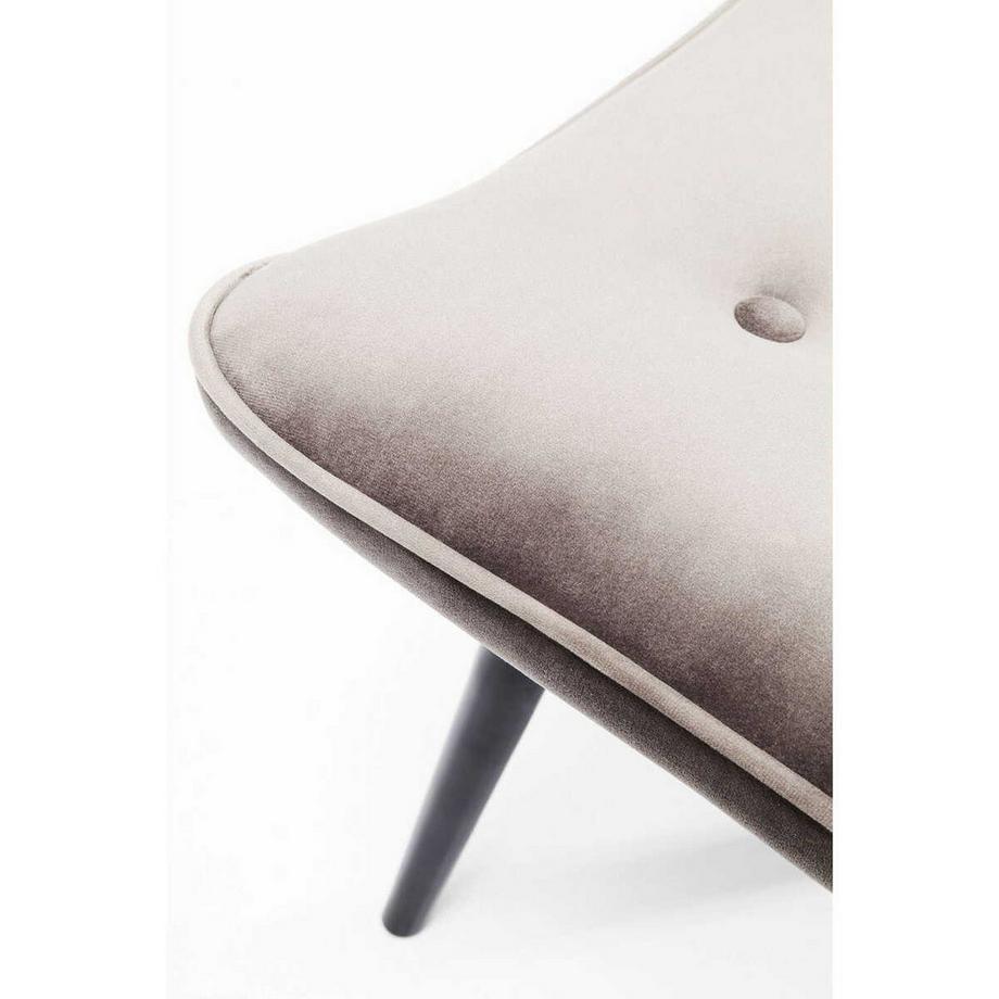 mutoni Tabouret Vicky Velvet gris argenté  