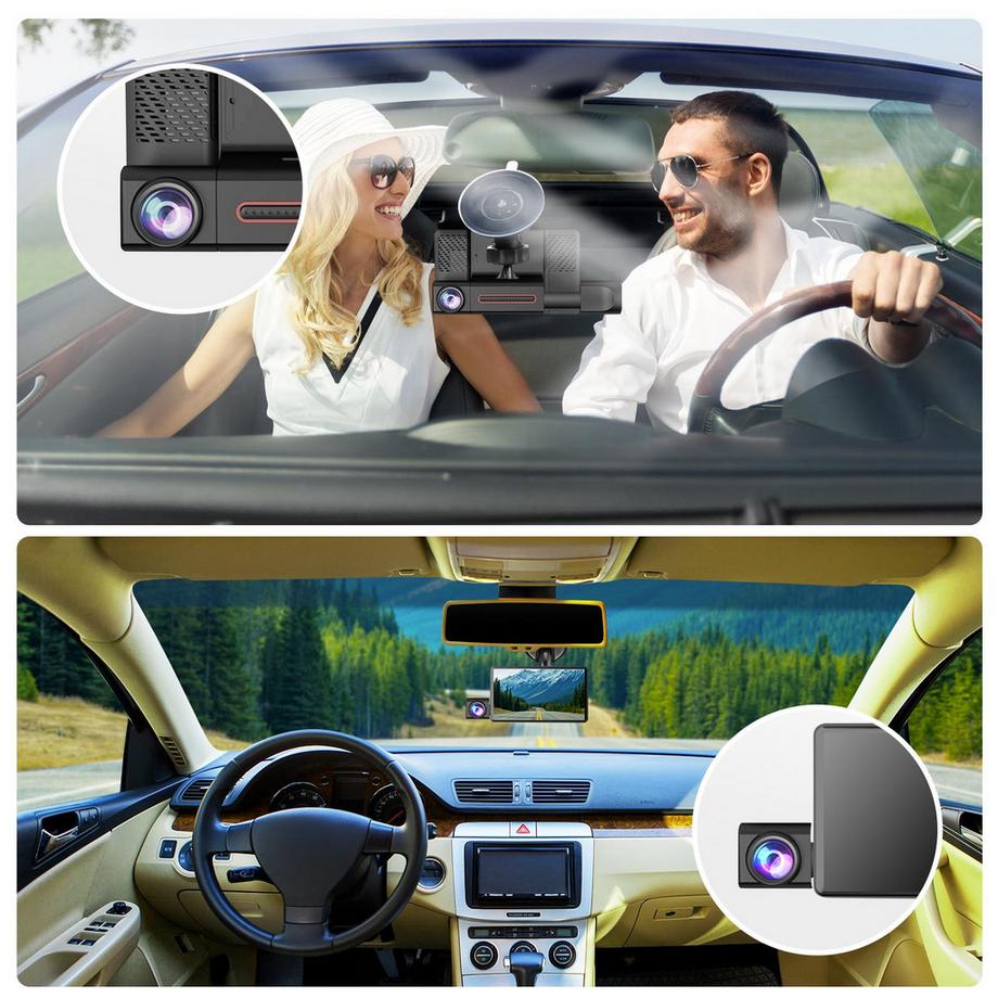 Avizar  Dashcam auto HD, frontale + posteriore 