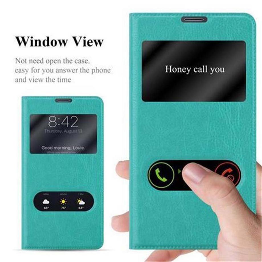 Cadorabo  Housse compatible avec Samsung Galaxy NOTE 4 - Coque de protection avec fermeture magnétique, fonction de support et 2 fenêtres de visualisation 