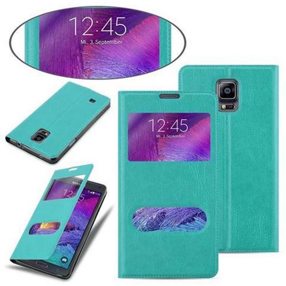 Cadorabo  Housse compatible avec Samsung Galaxy NOTE 4 - Coque de protection avec fermeture magnétique, fonction de support et 2 fenêtres de visualisation 