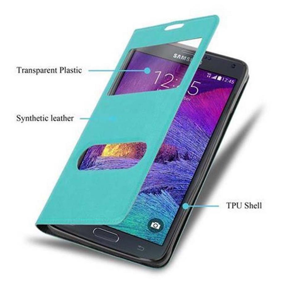Cadorabo  Housse compatible avec Samsung Galaxy NOTE 4 - Coque de protection avec fermeture magnétique, fonction de support et 2 fenêtres de visualisation 