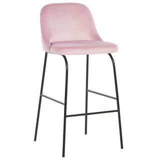 Beliani Lot de 2 chaises de bar en Velours Moderne NEKOMA  