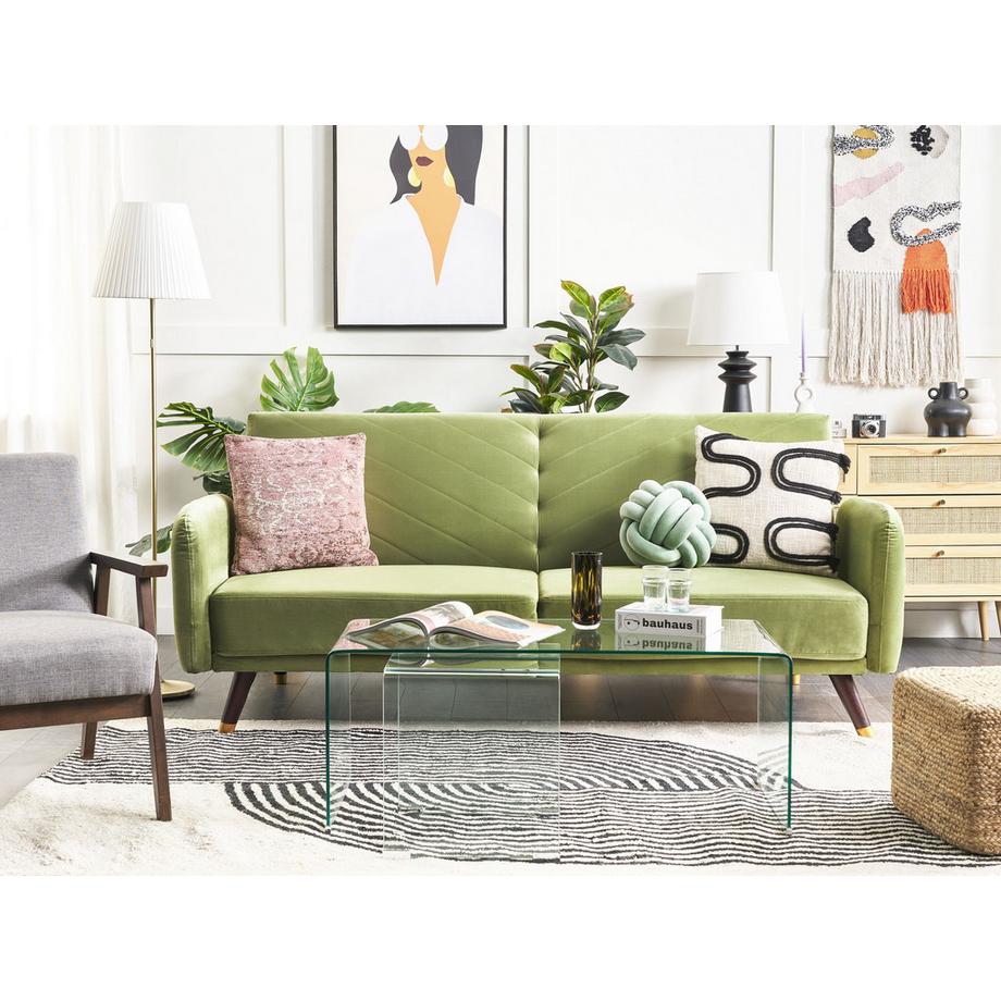 Beliani Canapé-lit en Velours Rétro SENJA  