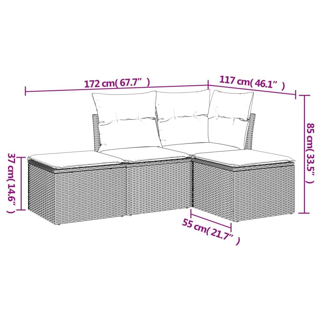 VidaXL set divano da giardino Polirattan  