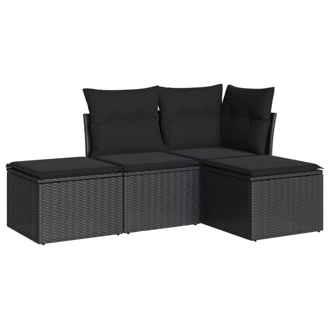 VidaXL - Garten sofagarnitur poly-rattan, One Size, Schwarz