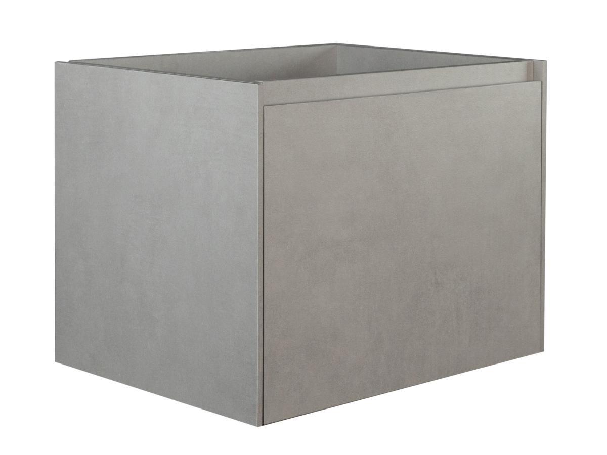 Vente-unique Meuble sous vasque suspendu gris béton - 60 cm - SOSTHENE  