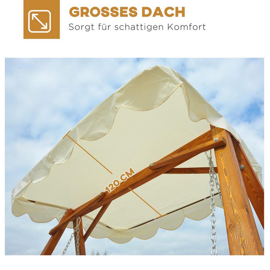 Northio Hollywoodschaukel Gartenschaukel Schaukelbank Schaukel 2-Sitzer Lärche  