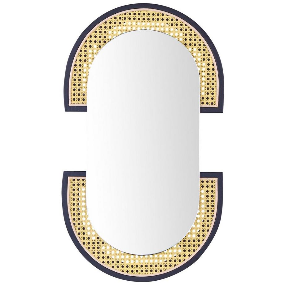 Beliani Wandspiegel aus PE Rattan Boho STAINS  