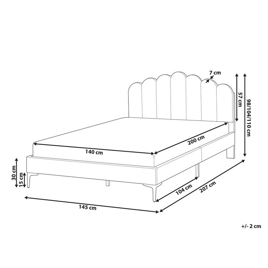 Beliani Letto en Velluto Minimalista SAUVIAN  