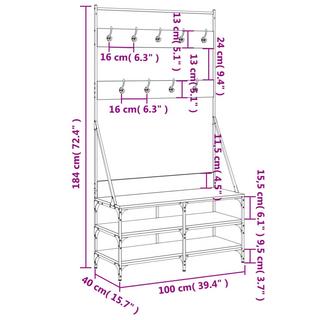 VidaXL Portant à vêtements bois d'ingénierie  