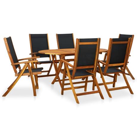 VidaXL Table et chaises de jardin bois  