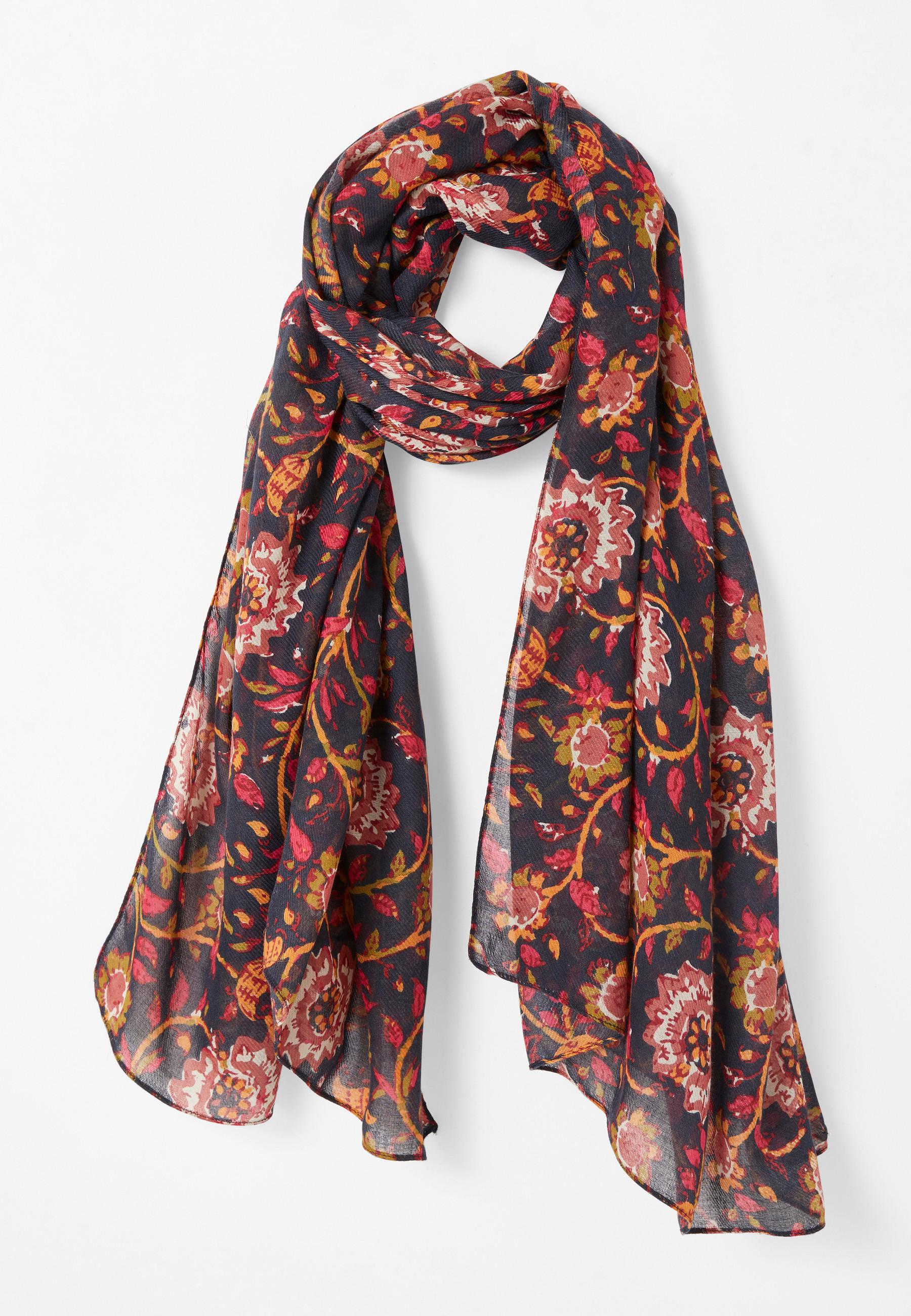 Image of Gemustertes Halstuch Mit Blumenmuster Aus Twill Damen Blau ONE SIZE