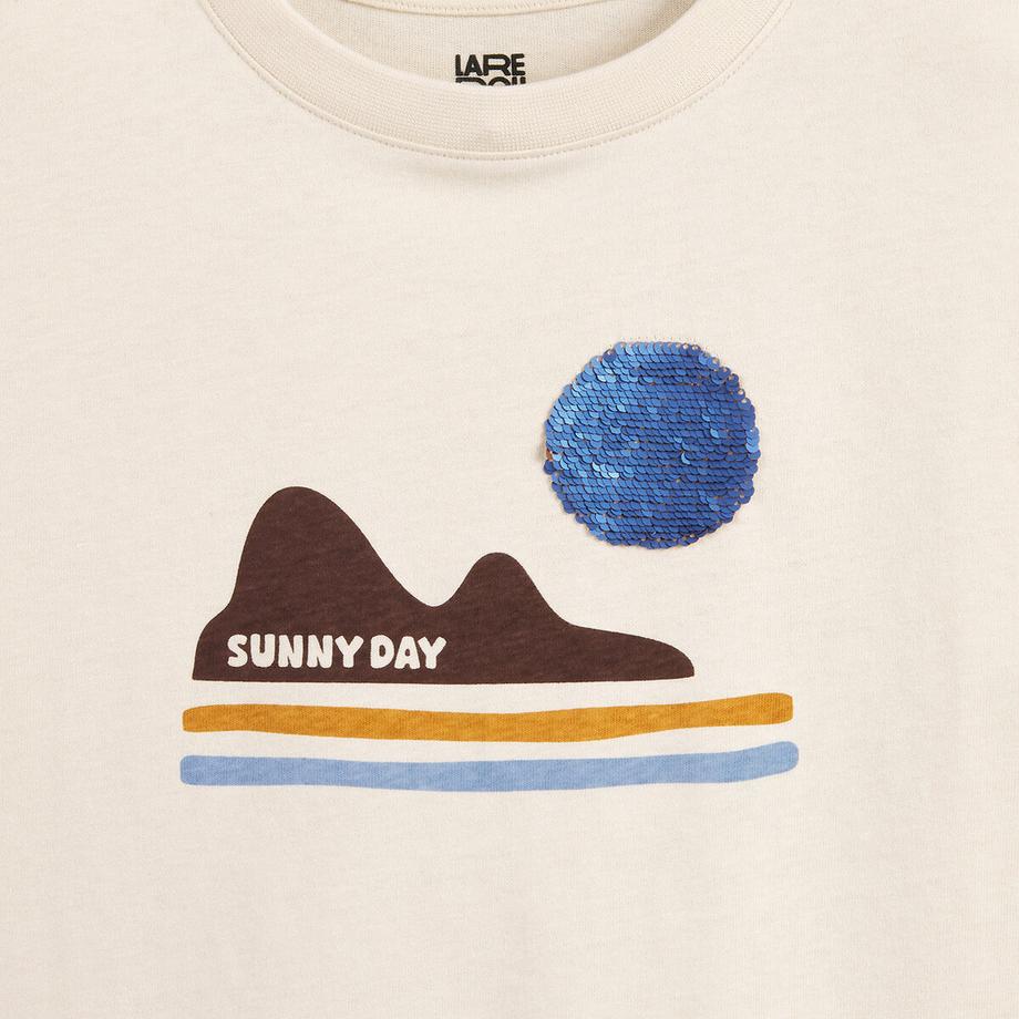 La Redoute Collections  T-shirt manches longues imprimé avec sequins 