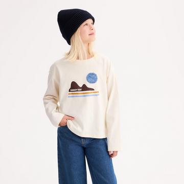 Bedrucktes Langarmshirt mit Pailletten