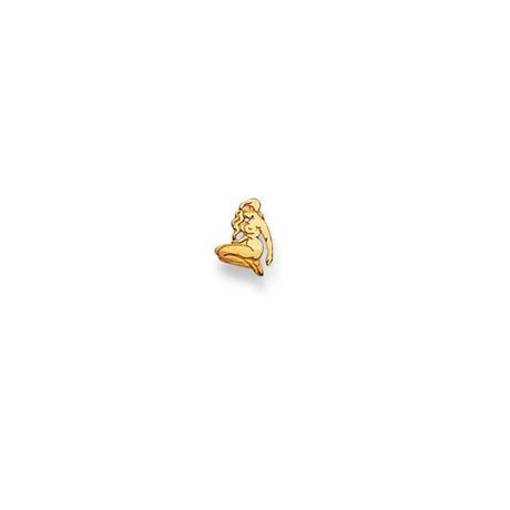 MUAU Schmuck  Einzel-Ohrstecker Jungfrau Gelbgold 750, 9x6mm 