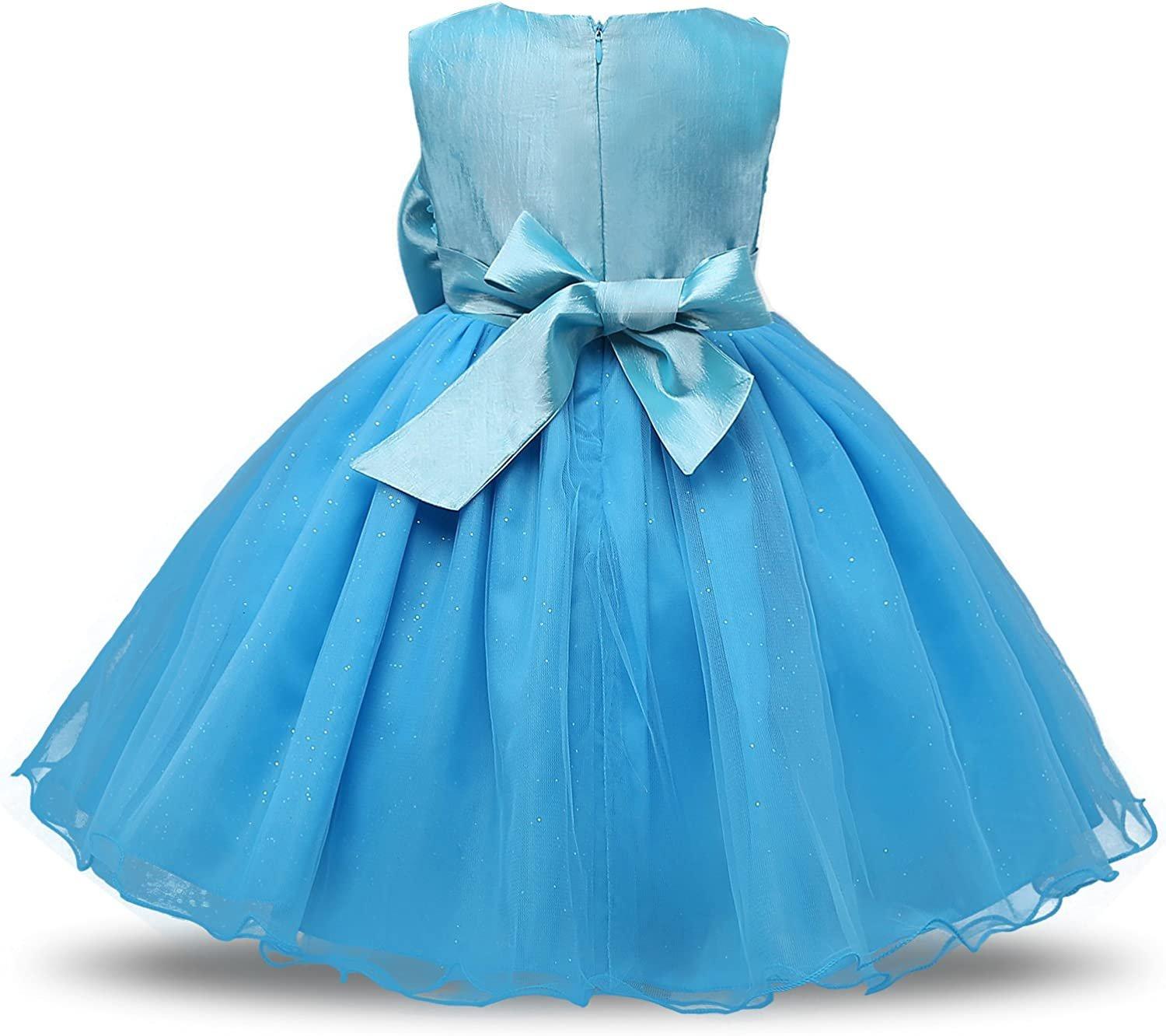 B2X  Robe de soirée avec nœud et fleurs - Turquoise (130) 