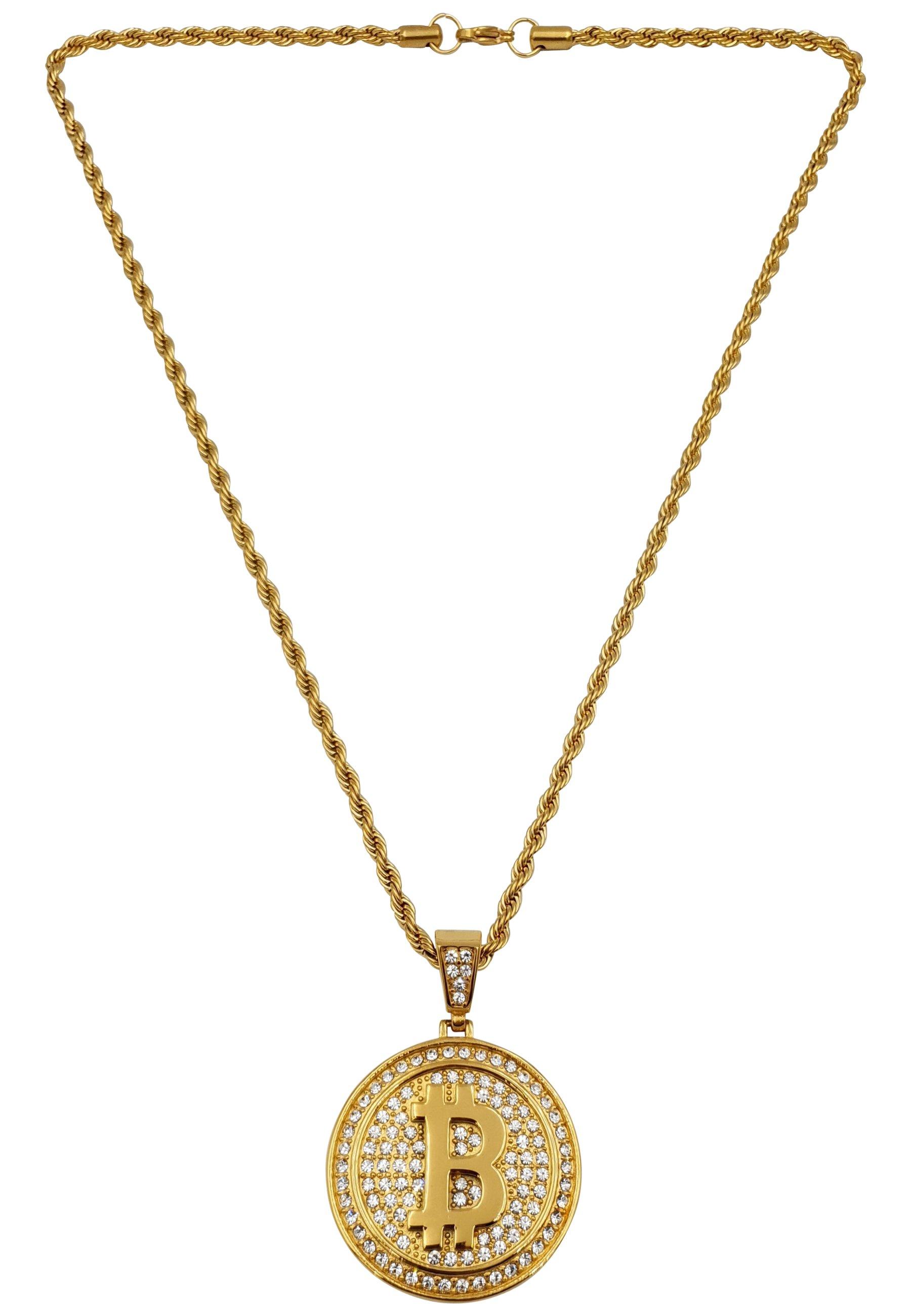 Image of Bitcoin Kette, Hip-hop-style Damen Gelbgold 60 cm