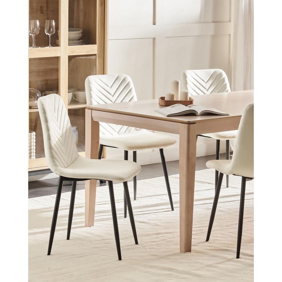 Beliani Esszimmerstuhl 4er Set aus Samtstoff Modern HAVRE  