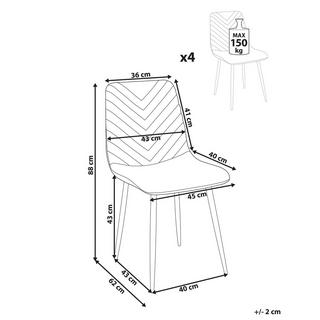 Beliani Esszimmerstuhl 4er Set aus Samtstoff Modern HAVRE  